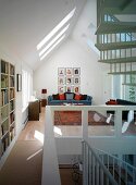 Living room in open-plan converted attic