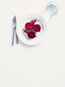 Beetroot on a white plate