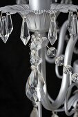 Chandelier hung with glass bead ornaments