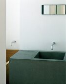 Cube-shaped washstand with integrated sink