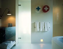 Bathroom with marble washstand