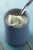 Natural yoghurt in a pot