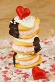 Stacked whoopie pies for Valentine's Day