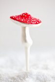 Glass fly agaric in snow