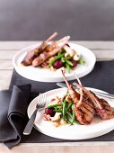 Griddled, marinated lamb chops with beetroot salad