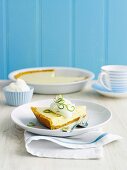 A slice of Key Lime Pie with cream