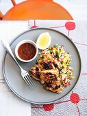 Grilled chicken with vegetable rice (Portugal)