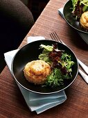 Goat's cheese souffle with spinach