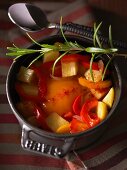 Potato stew with peppers and rosemary