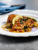 Lemon chicken with ginger and pine nuts