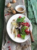 Endive and Mixed Green Salad with Raspberries, Walnuts and Currants