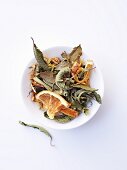 Joy herb tea with dried oranges