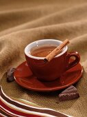 Mexican Hot Chocolate with a Cinnamon Stick