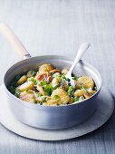 Gnocchi with peas and fava beans
