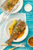 Trout with capers and pepper sauce