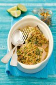 Trout fillets with a pistachio crust