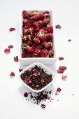 Dried rose tea leaves