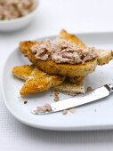 Toast topped with meat pate