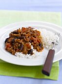 Chili Con Carne Served with White Rice