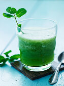 A cucumber and melon drink with mint