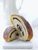 A cinnamon filled beigli (Hungarian Christmas pastry)