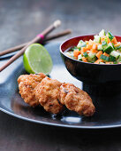 Asian fish cakes and vegetables