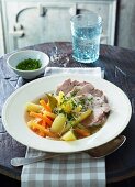 Steirisches Wurzelfleisch (Austrian dish made with meat, root vegetables and horseradish)