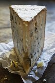 A slice of Le Berger Bleu Brebis (blue cheese, Basque Country)