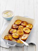 Grilled nectarines with passion fruit yogurt