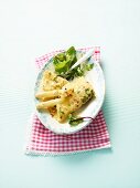 Asparagus crepes with hazelnuts and chervil