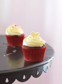 Chocolate cupcakes with hearts