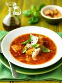 Zuppa di pomodori (tomato soup with croutons, Italy)