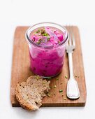 Herring salad in a glass