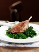 Gressingham duck leg with kale