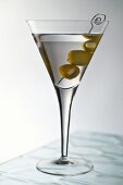 Dirty Martini with Four Skewered Olives