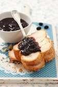 Blackberry jam and brioche