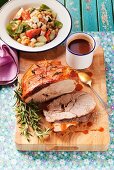 Greek leg of lamb with rosemary and a chickpea salad