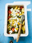 Oven-roasted Greek vegetables with feta cheese
