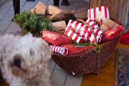 Basket of Christmas presents