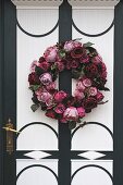 Flower wreath on a house door