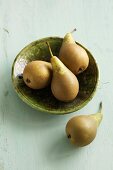 Pears in a ceramic bowl