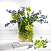 Spring bouquet in glass vase