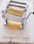 Pasta dough in a pasta maker