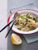 Tagliatelle with spring vegetables and Pecorino cheese