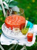 Summer punch with watermelon, orange and rhubarb