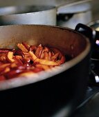 Organic Fruit Compote on a Stove Top