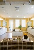 Image of bathroom from inside of shower.