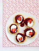 Sour cream scones with strawberry and rosewater jam