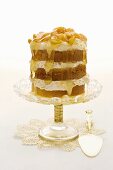 A celebratory layer cake with gooseberries and champagne syrup
