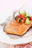 Salmon fillet with strawberry salsa